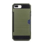 Wholesale iPhone 7 Plus Credit Card Armor Hybrid Case (Army Green)